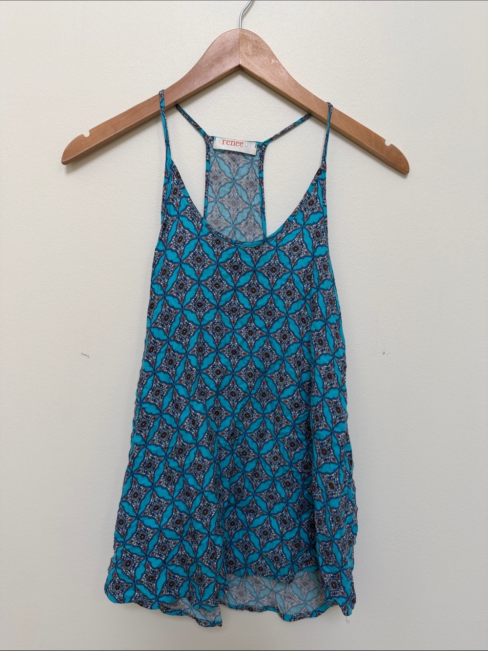 Renee C. Blue & Navy Geometric Racerback Camisole